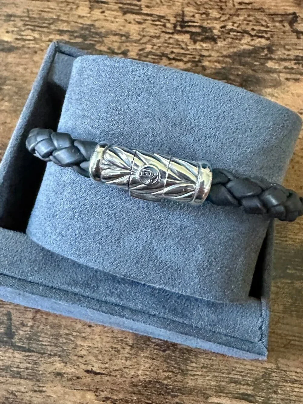 David Yurman Chevron Bracelet in Black Rubber - 8mm - 8.75